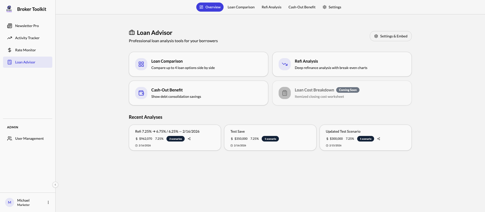 Loan Advisor — Tool Overview
